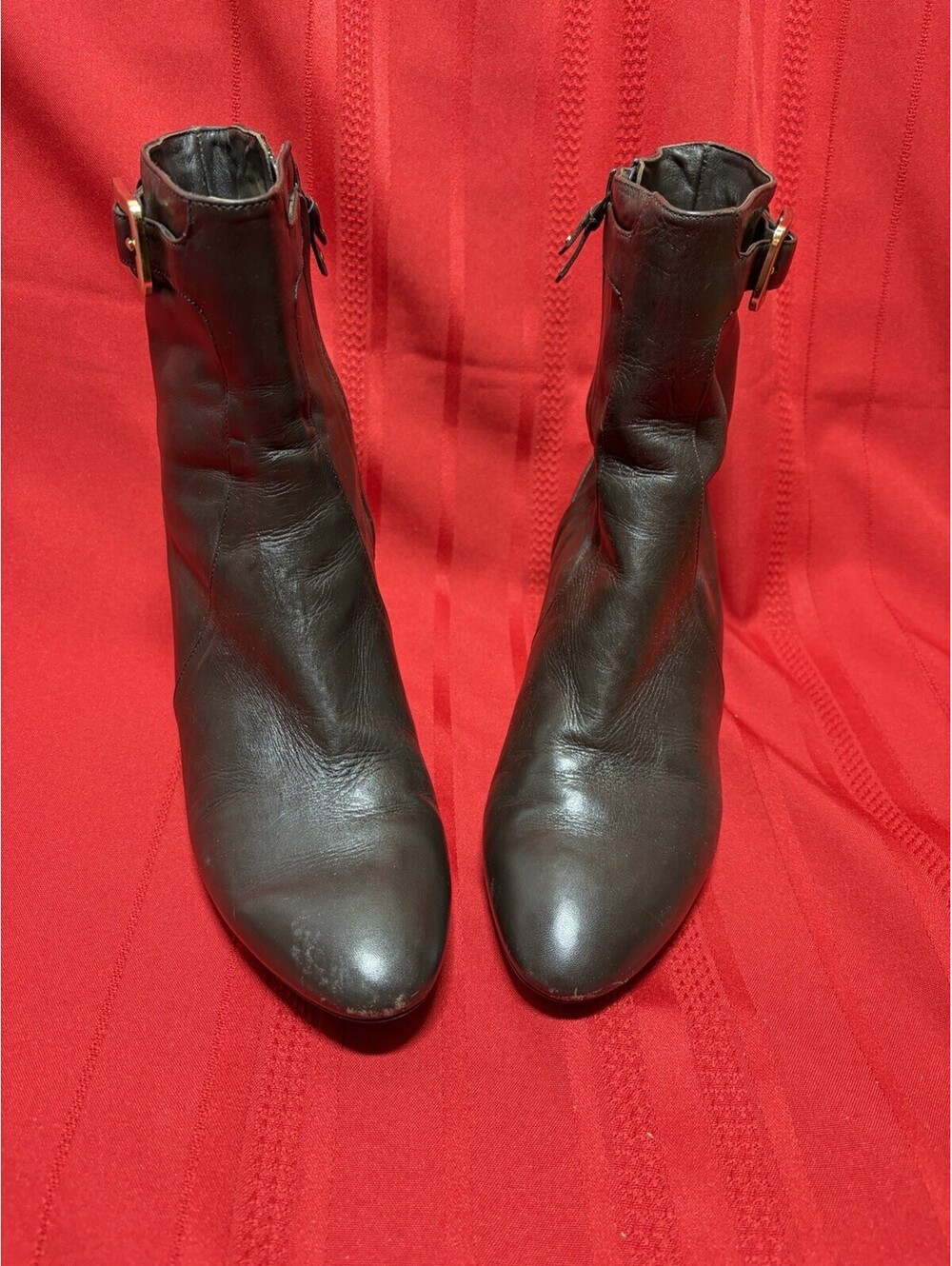 Cole Haan Air Brown Leather Buckle Ankle Boots Heels 8B